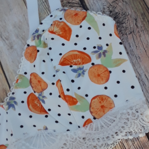 Free People Mari Orange Print Bralette Ivory - Picture 6 of 14